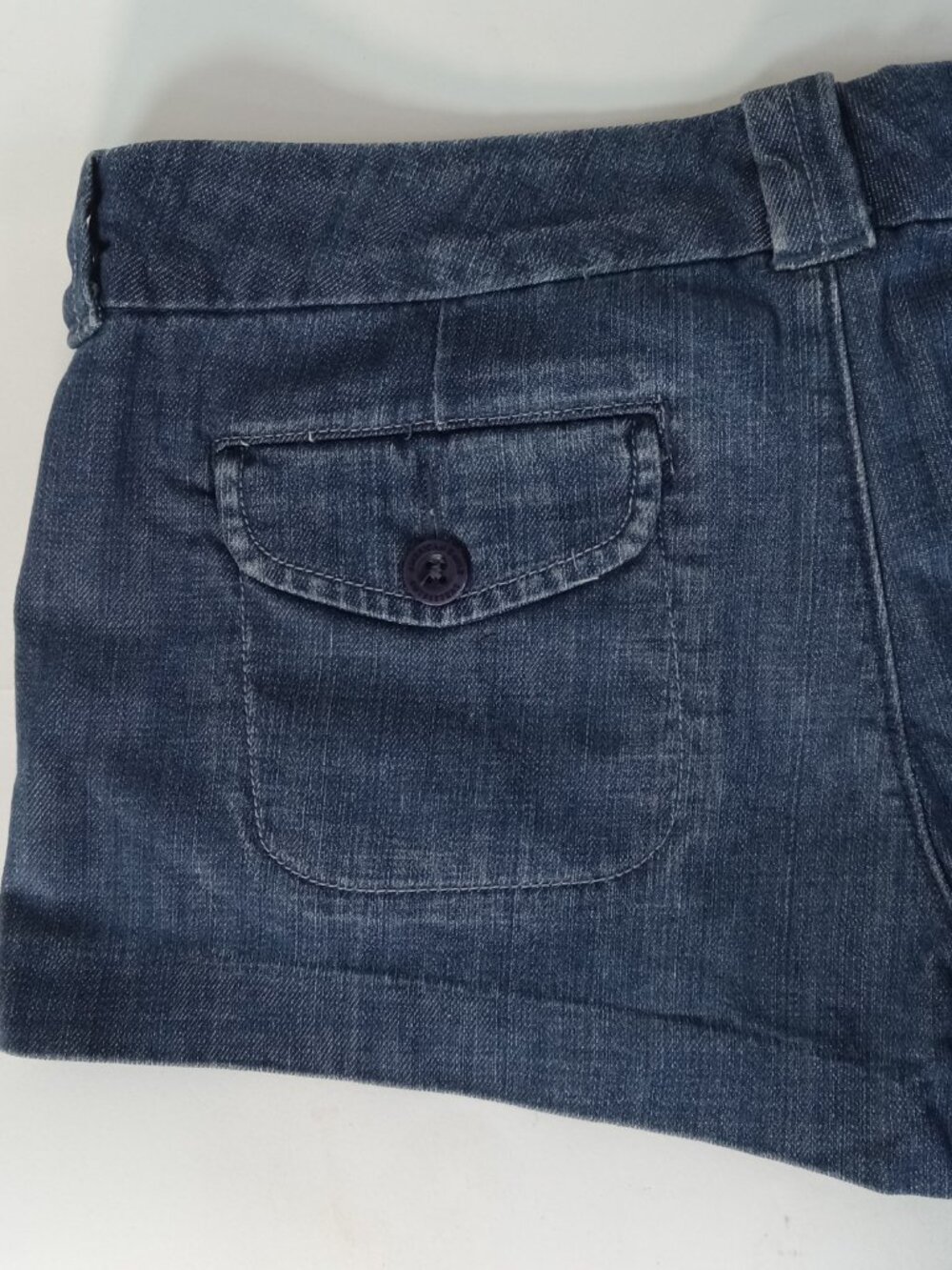 Vtg Y2K 00s American Eagle Booty Jean Shorts 8 Stretch Denim Love Your Life - Picture 10 of 11